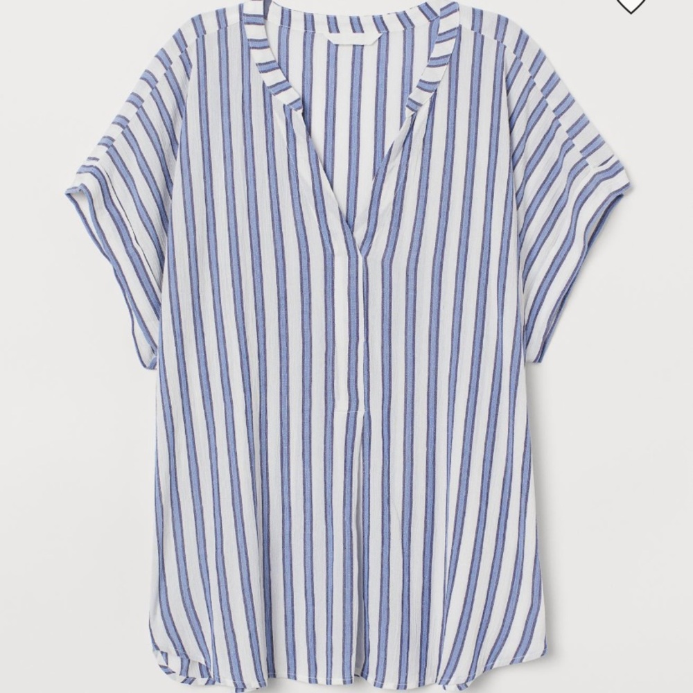 💙H&M relaxed fit blouse- blue white stripes. 💙